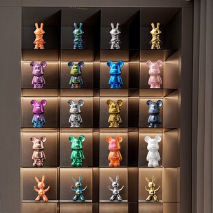 轻奢网红暴力熊流氓兔子摆件家居样板房客厅电视柜地台酒柜装饰品