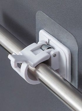 2Pcs NailFree Adjustable Curtain Rod Holder Clamp Hooks