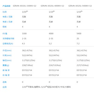 好盈电机EZRUN 3652 3660 G2无刷无感动力马达2-3S车用1/10th大脚