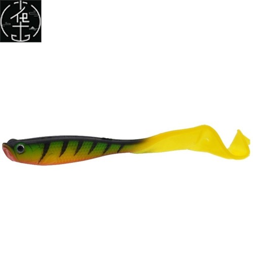 Belly Open Hollow Fish Soft Bait Fishing Lure Green Long Tai
