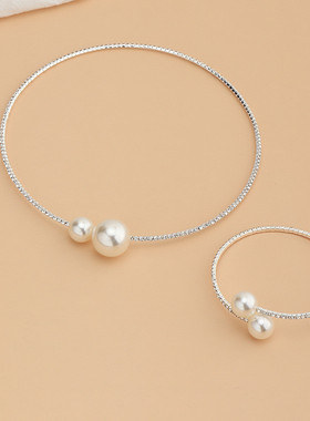 锁骨链2021年新款网红个性夏季时尚水钻珍珠项链女手镯necklaces