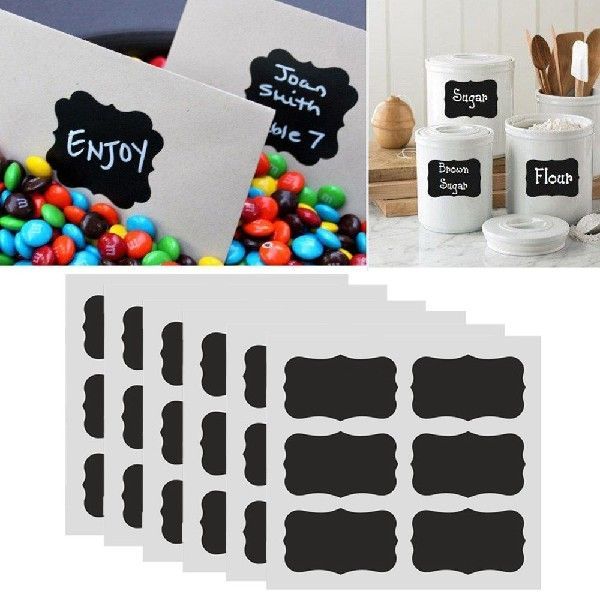 6pcs Black Blackboard Stickr Chalkboard Kitchn Spic