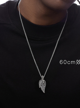 Angel Wing Pendant纯银天使之翼项链男嘻哈复古百搭女锁骨