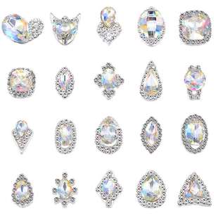 color Zircon Gold Art plate retaining Two Color Nail Jewelry