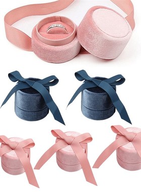 Octagonal Corduroy Ring Box Holder Jewelry Organizer Necklac