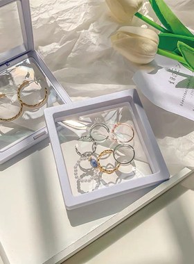 10pcs Set 3D Floating Display Case Stands Transparent Square