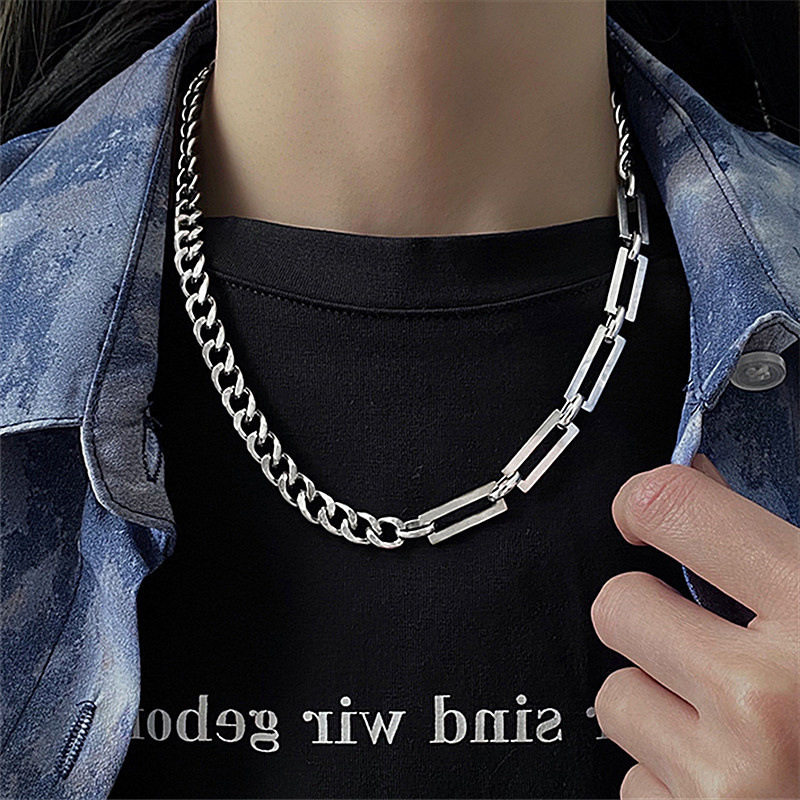 Cuban Titanium Steel Stitching Necklace Hip Hop Street Fashi
