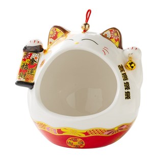 招财猫糖果盘子公司前台接待酒店铺吧台零食水果盘盒轻奢托盘摆件