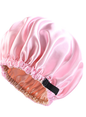 2Pcs/Set New Large Satin Bonnet Silk Night Sleeping Cap Long