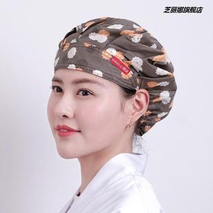厨房帽做饭防油烟厨师帽车间防尘帽子女餐厅工作帽防掉头发护士帽