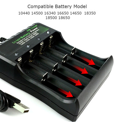 18650 Battery Charger Black 1 2 4 Slots AC 110V 220V Dual Fo