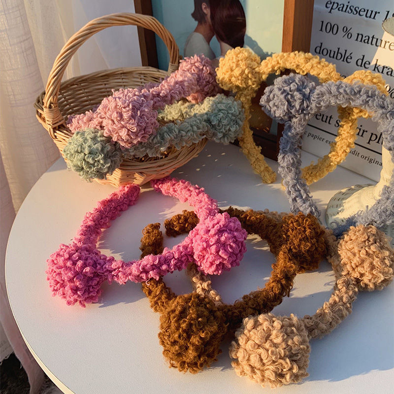 New Gils Cute Plush Bear Rabbit Ears Headband Autumn Winter