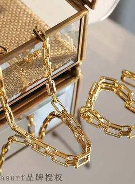 European and American style square splicing chain necklace