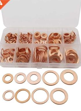 200Pcs M5/M6/M8/M10/M12/M14 Copper Washer Gasket Nut and Bol