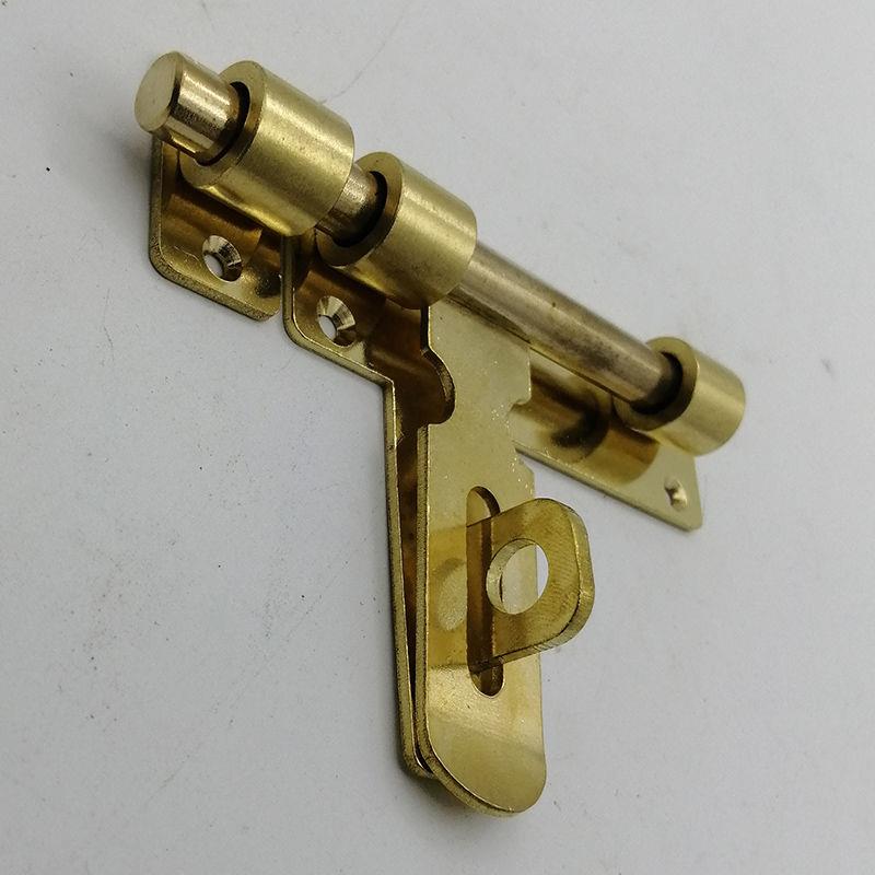 加厚仿古纯铜插销中式锁扣老式木门明装门栓搭扣古建花园大门插锁