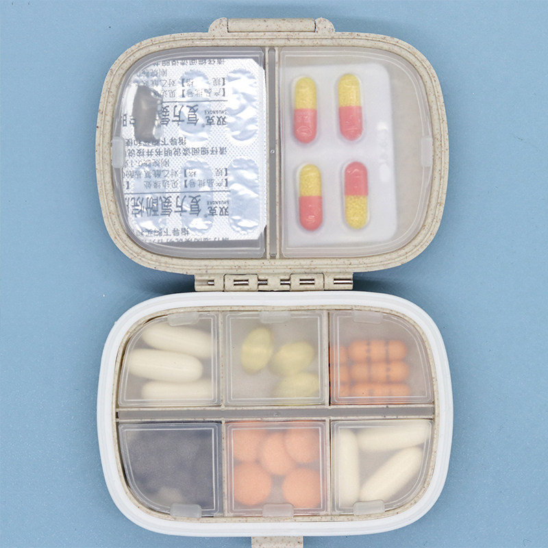 8 grids organizer container for tablets travel pill box with