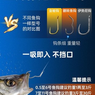 自动翻转鱼钩子线双钩旋转反转鱼钩线组吐不出来的鱼勾李火明奇钩