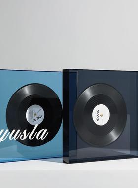 简约复古怀旧客厅售楼部道具黑胶唱片软装饰品样板房间电视柜摆件