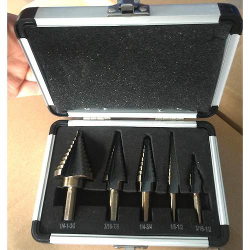 5件套五件套阶梯钻5PC英制铝盒装