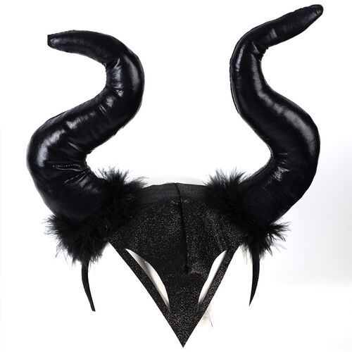 极速women Halloween Long Demon Ox Horn Headband Evil Queen G