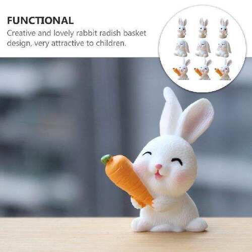 极速9Pcs Simulation Rabbit Radish Model Adornment Easter Par