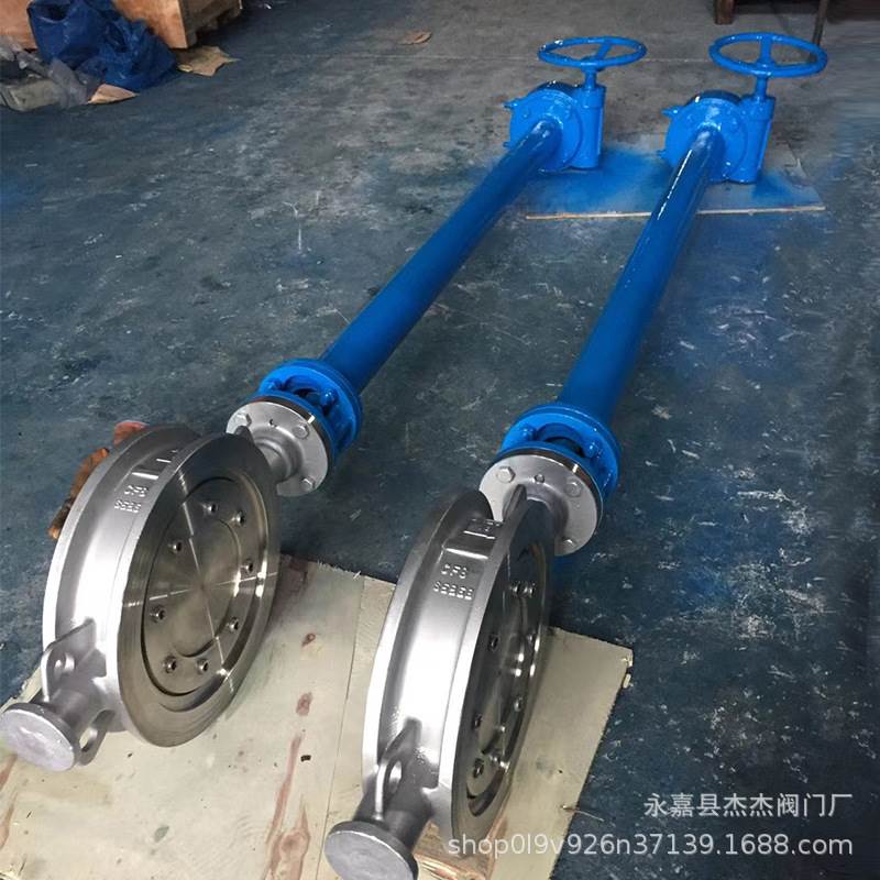 厂家销售手动蜗轮钢不锈对法兰硬夹密封蝶阀加长杆D373W-16P