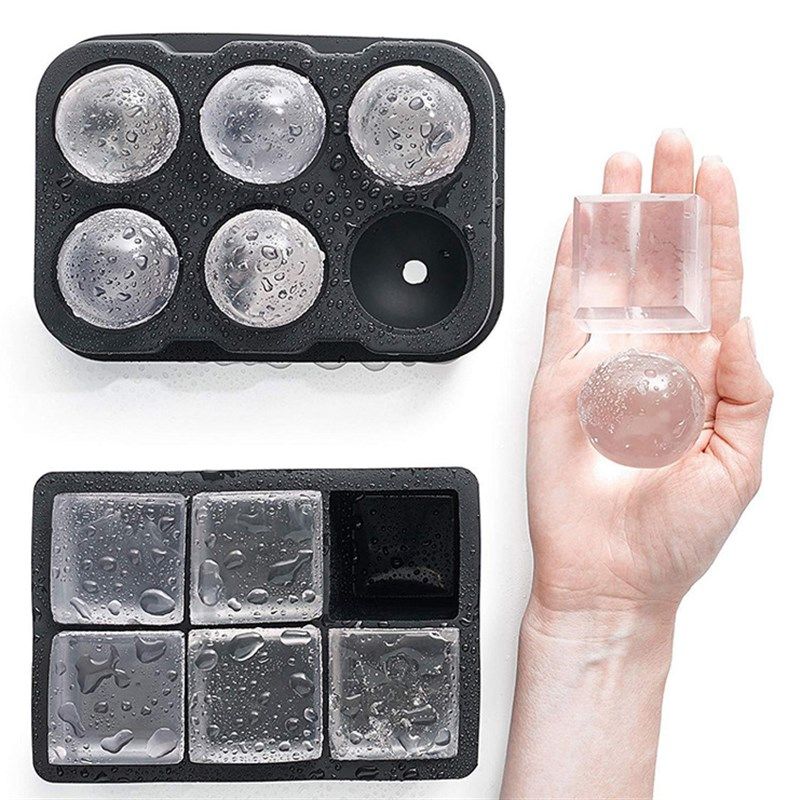 Silicone ice cube tray bar whiskey large square ice mold wit