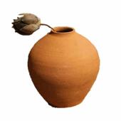 极速新中式 禅意干花盆粗陶插花瓶复古摆件客厅插干花器仿古多肉土