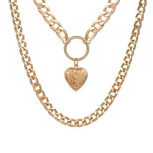 Necklace 极速New Pendant Layer Clavicle Double Love Alloy