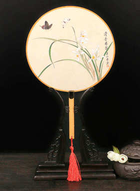 手持结婚折扇夏日舞台扇子适用小学生学校大中玉楼春道具团扇古风