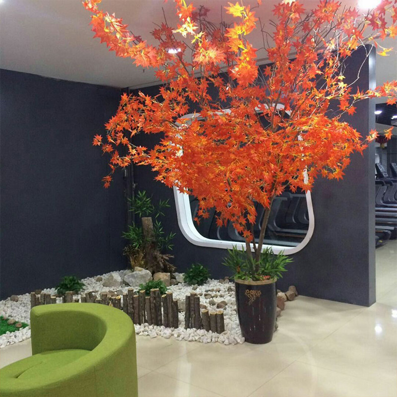 好货仿真红枫叶藤条塑料花藤树叶子装饰藤蔓假花格栅吊顶植物管道