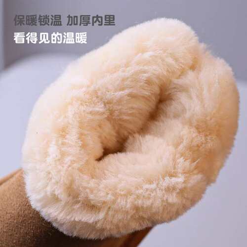 极速儿童雪地靴女童靴子2023冬季新款加绒加厚雪地棉鞋子软底男童