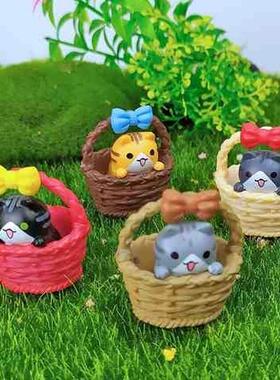 极速新款可爱仿真小猫咪招财猫微景观小摆件蛋糕装饰品多肉盆栽桌