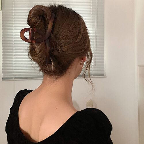好货2022 Korean Fashion Resin Grab Clip Large Acetate Hair C