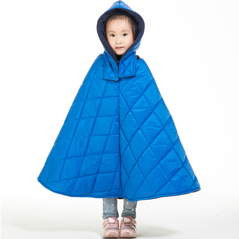 挡风被防水加厚机车儿童防风斗篷电动车加绒冬季防雨学生款披风