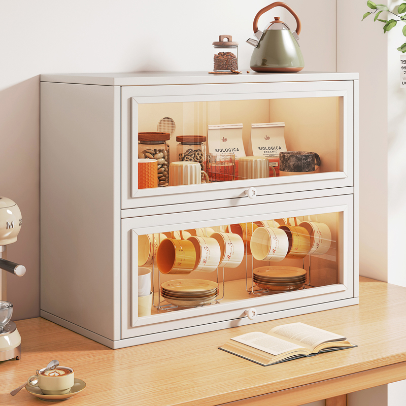 桌面置物架杯架杯子收纳架桌上亚克力茶具收纳柜收纳盒手办展示柜