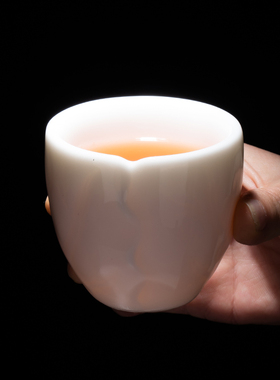 墨染留香陈清宜手工德化羊脂玉白瓷茶杯玉瓷品茗杯功夫茶具主人杯