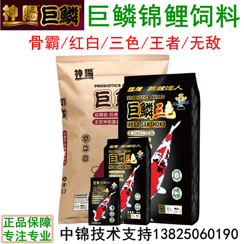 神阳巨鳞锦鲤饲料骨霸王者红白三色增色增体观赏鱼食鱼粮10/15kg