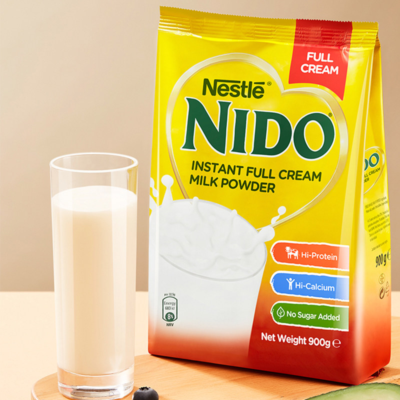 28年1月 荷兰雀巢NIDO全脂奶粉900g袋装高钙高蛋白青少年成人营养