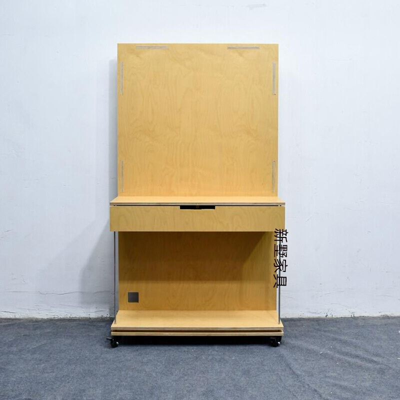 不锈钢光轴桦木海洋板置物架落地多层收纳架客厅靠墙展示架储物架