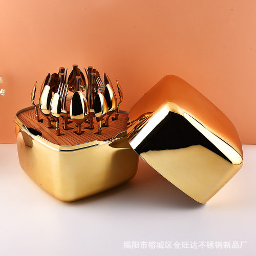 幸运盒餐具lucky box小蛮腰西餐具刀叉勺24件套礼品盒套装批发