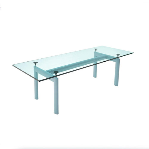 Le corbusier LC6 dining table in blue metal frame柯布西耶蓝