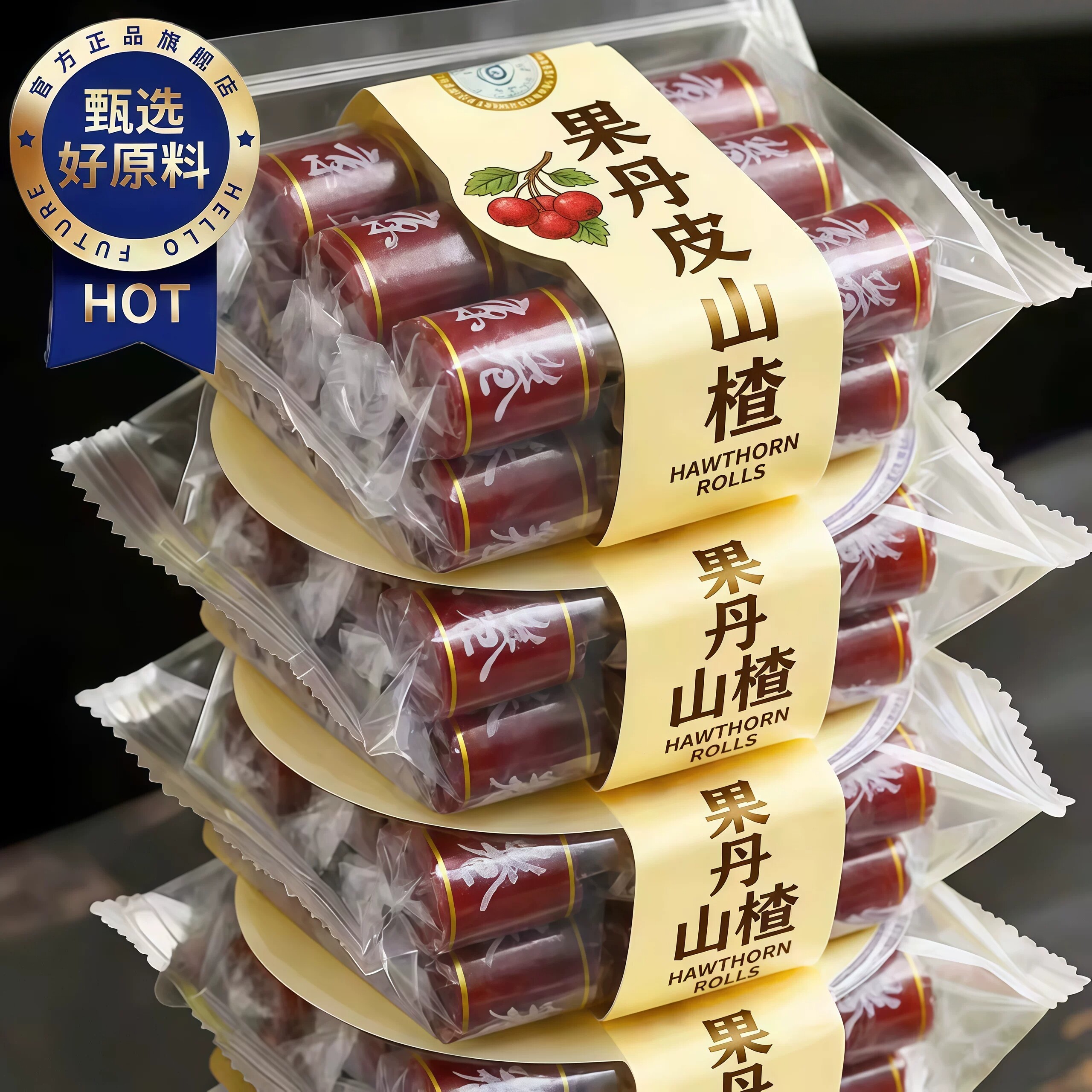 果丹皮山楂零食卷无糖精无添加糖人专用片球六物丸非中药材老式