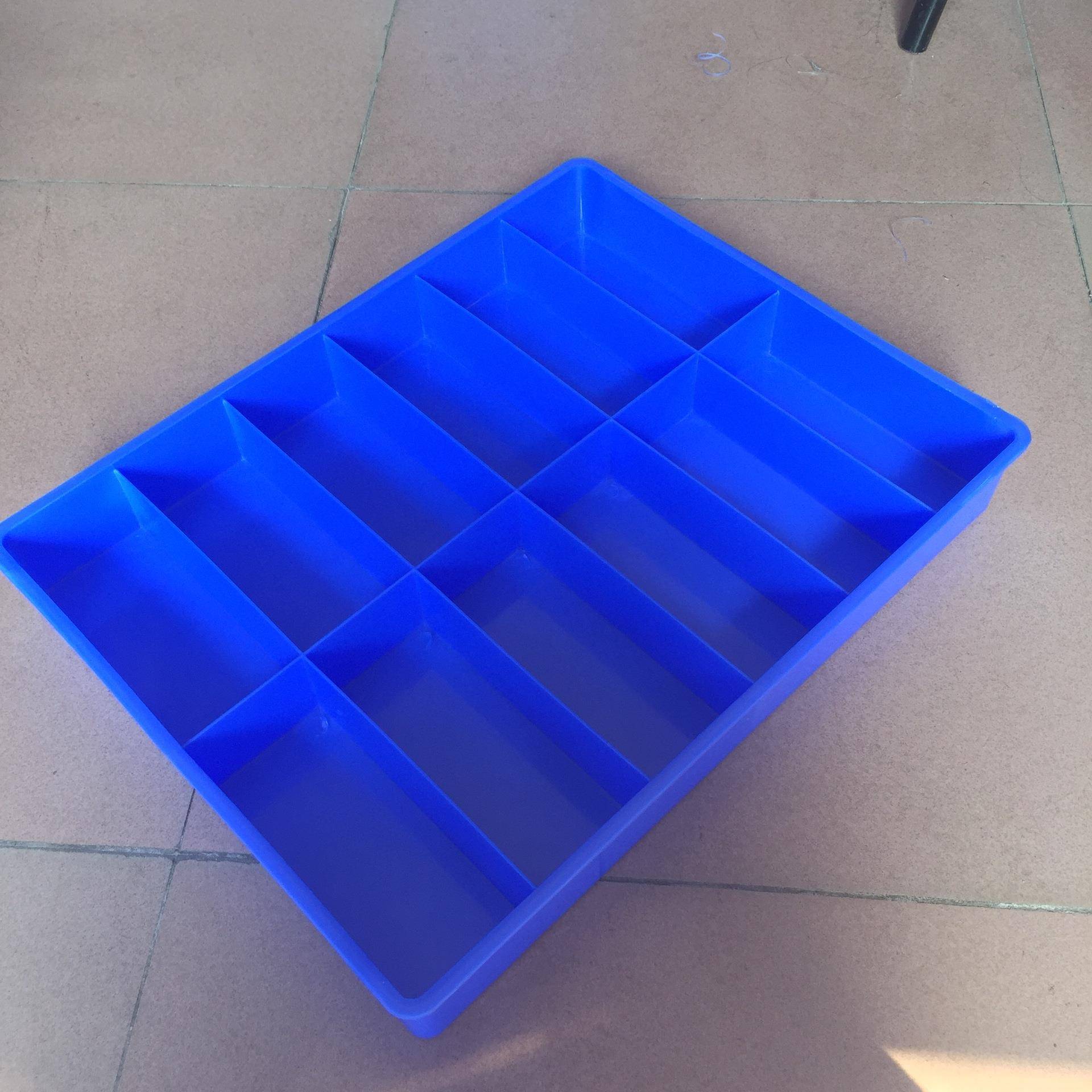 深圳东莞工业胶箱加厚格分有格箱塑料眼镜盘周转箱胶盒胶盘