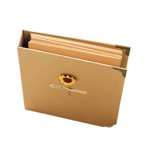 复古牛皮纸手工相册本粘贴式情侣宝宝记录创意成长毕业纪念册