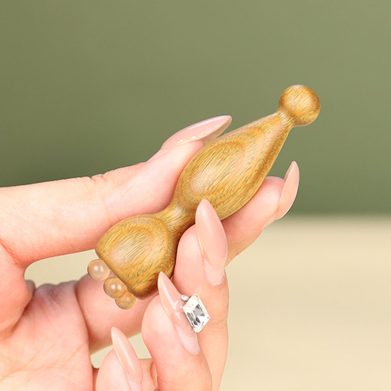绿檀木小莲蓬眼部按摩棒羊角面部按摩器拨筋棒点穴位护肤女士专用,玩具/童车/益智/积木/模型,EDC玩具,淘宝优惠券,粉丝福利购,淘宝优惠卷