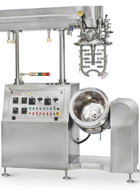 GMP化妆品液压升降乳化机乳化锅上搅拌机反应釜高速6000转