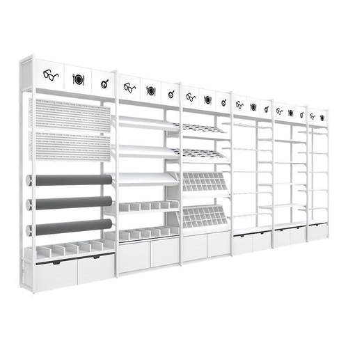 名创款优品货架白色饰品文具母婴宠物铁木板多层展示架存储架