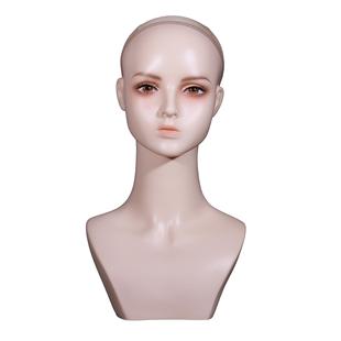 假发模特头cos古风头模动漫假人头耳环项链饰品拍照半身展示道具