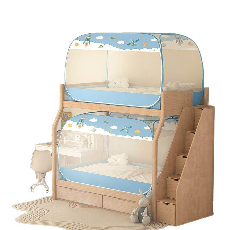 免安装蒙古包三开门蚊帐宿舍学生单人1.0m支架杆子子母床上下床铺